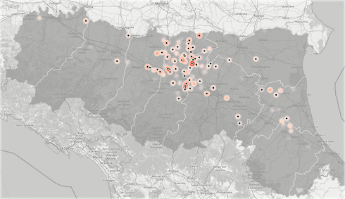 Cartina Emilia Romagna: Diffusione di T. mitsukurii