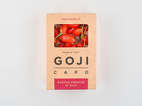 Bacche fresche di goji prodotte dall'azienda Goji Capo di Padova
