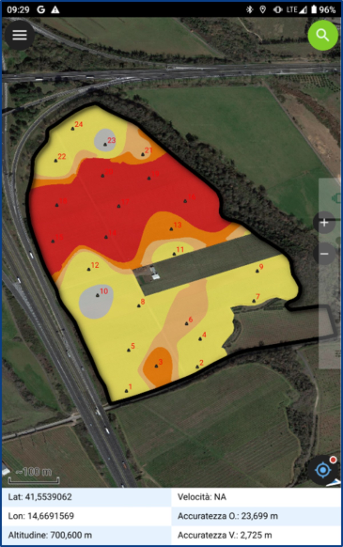 Una mappa del rischio in campo