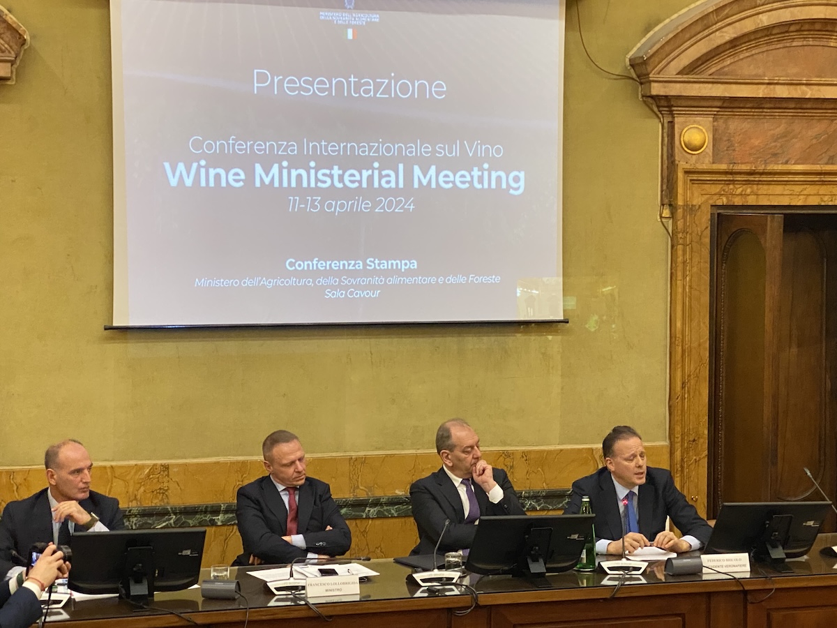 Un momento della presentazione del Wine Ministerial Meeting