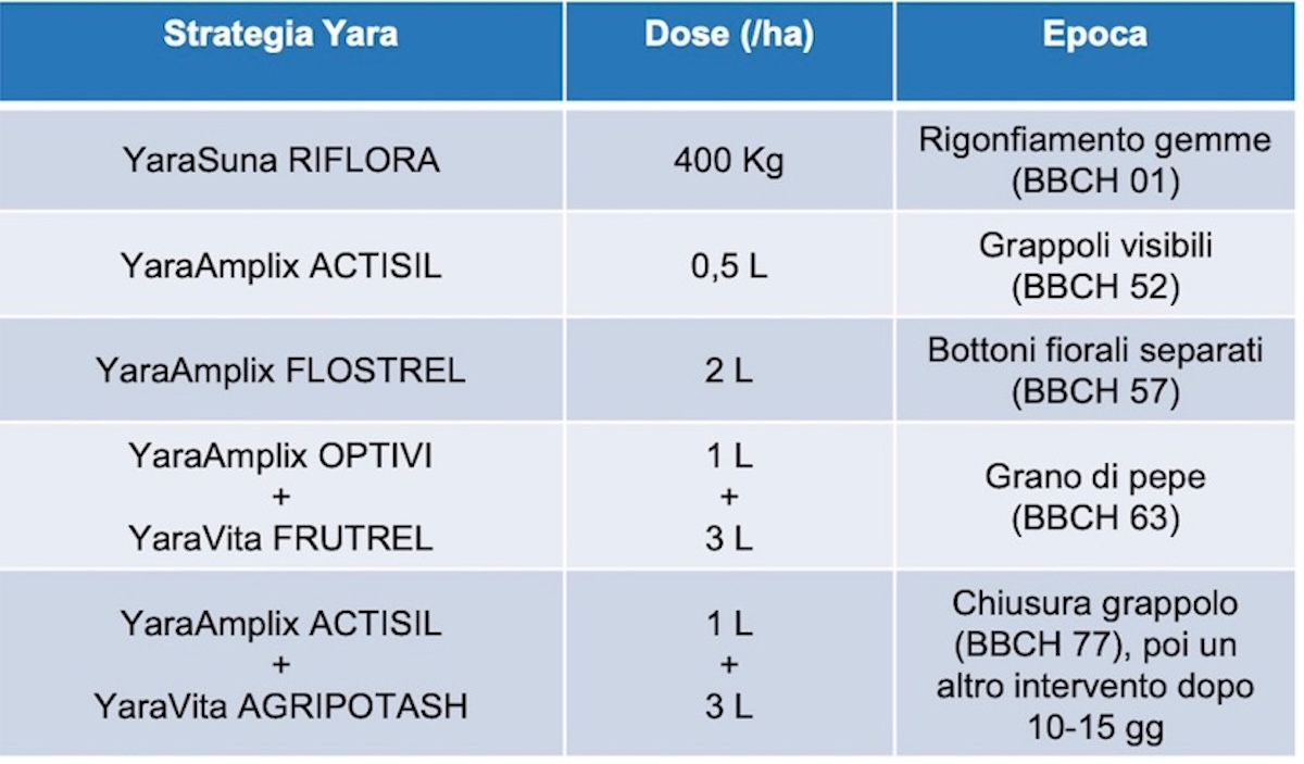 Prodotti Yara per la vite