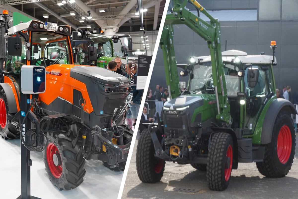 Da sinistra, Fendt e107 Vario V in allestimento municipale e Fendt e107 Vario con caricatore frontale