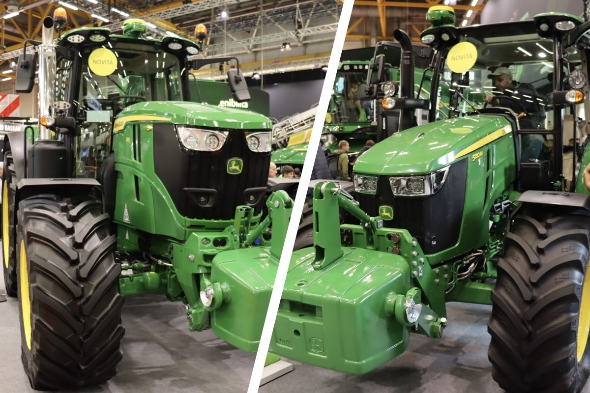 Da sinistra, il modello 6M 240 e il modello 5130M di John Deere