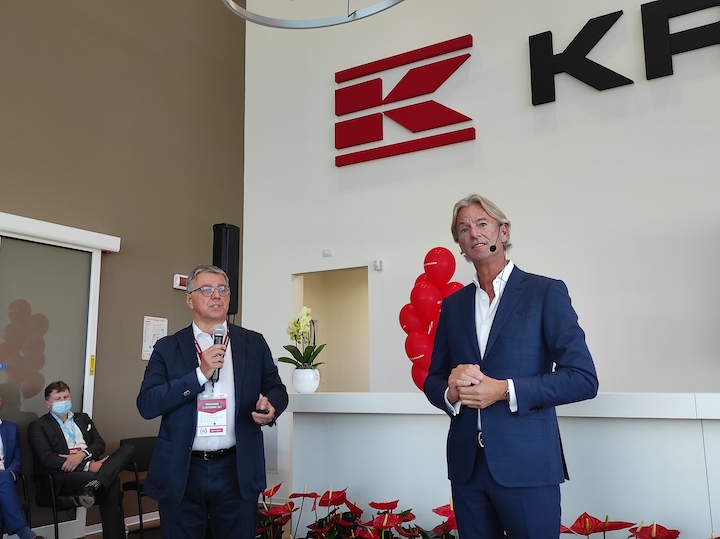 Da sinistra: Rafael Massei Eddie Perdok alla presentazione del nuovo magazzino Kramp