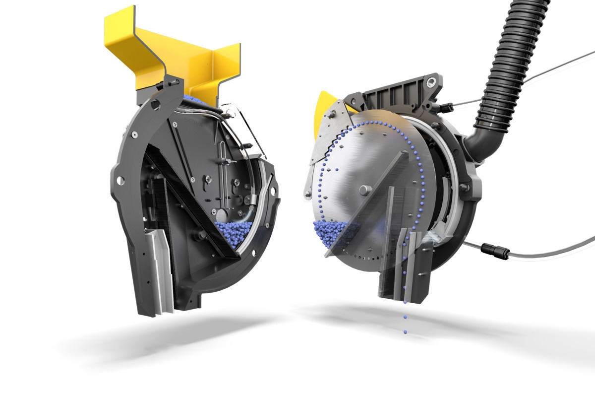 Dettaglio 3D del distributore pneumatico MSO / MSO DUO montato sulle seminatrici pneumatiche MSO