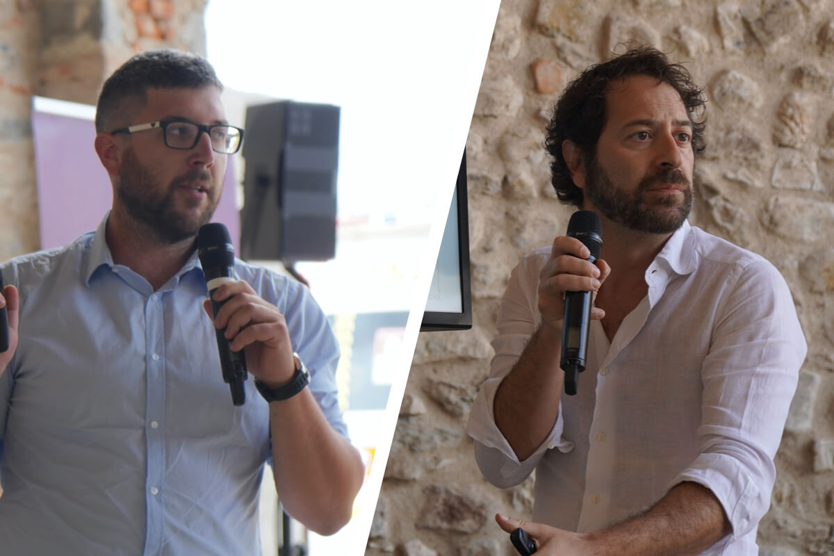 Da sinistra, Davide Modina (UniMi) e Gabriele Valentini (UniBo) illustrano i risultati degli studi realizzati in collaborazione con Rivulis