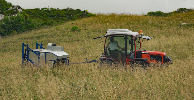 The brush prototype can be towed by a specialized tractor