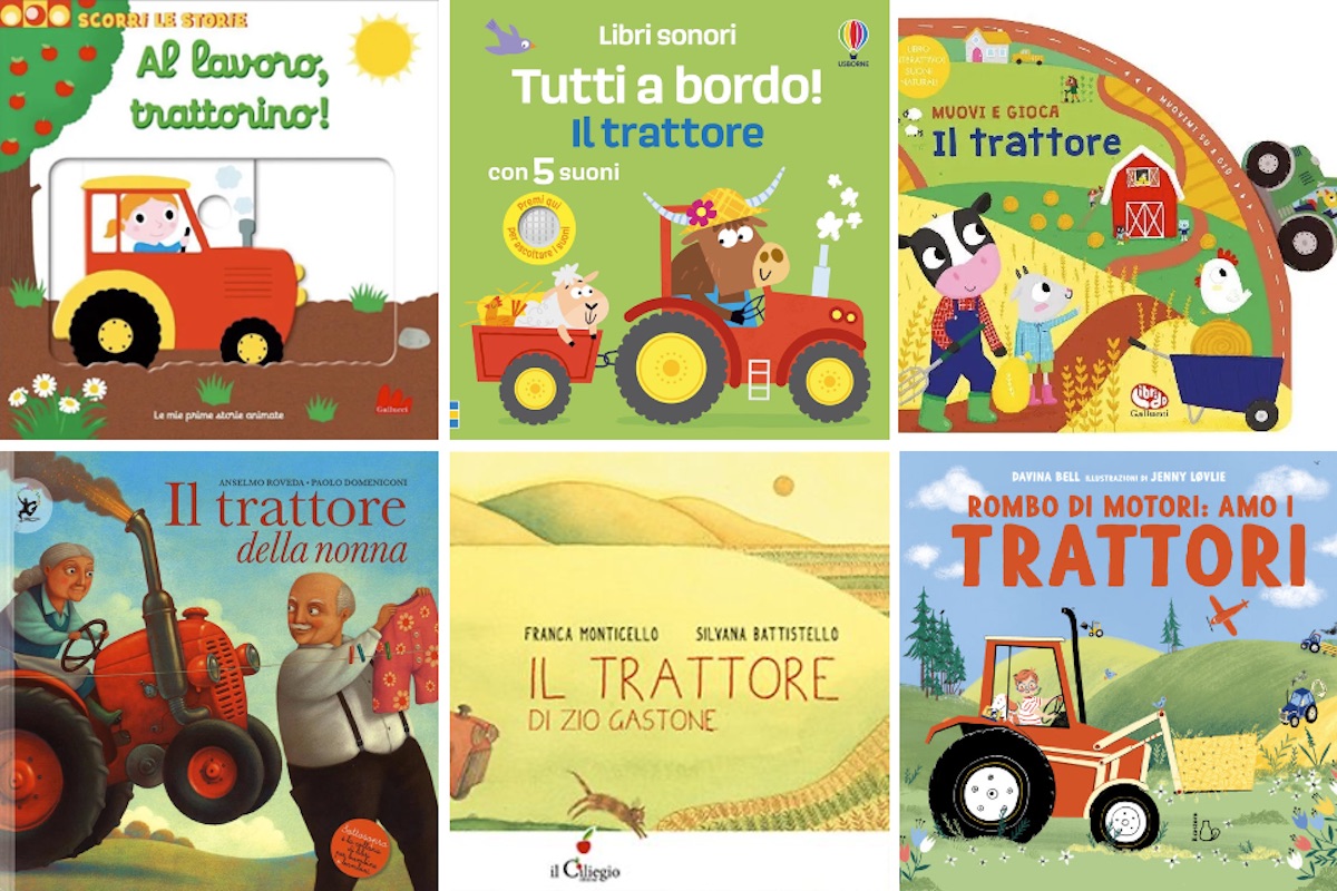 I trattori sono i protagonisti in diversi libri per bambini, facilmente ordinabili online